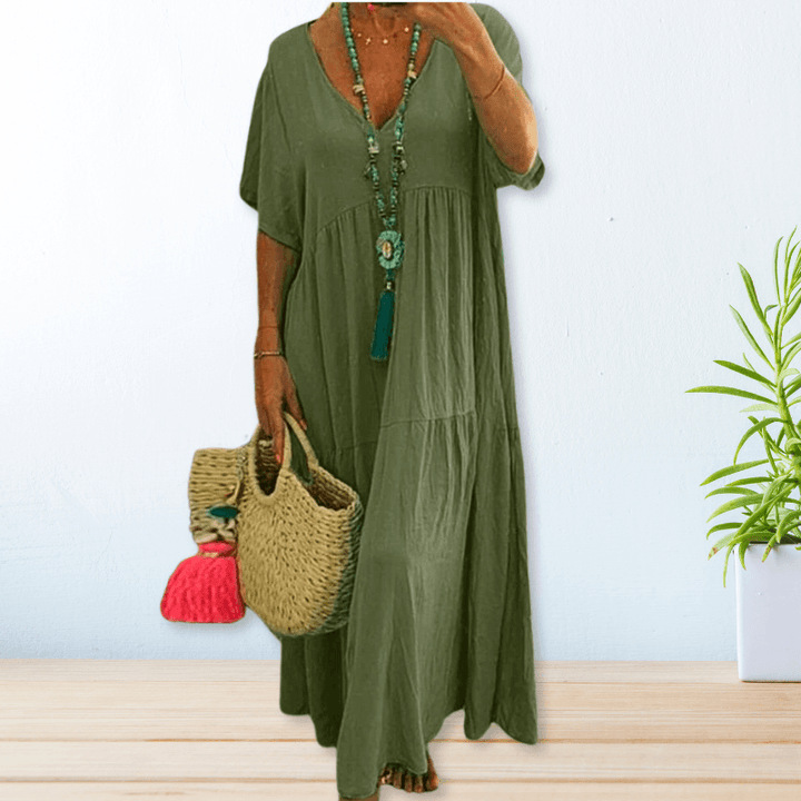 Charlotte | Radiant V-Neck Tummy Covering Dress