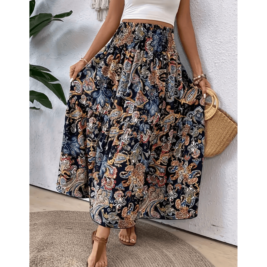 Naya | Trendy Boho Multicoloured Maxi Skirt