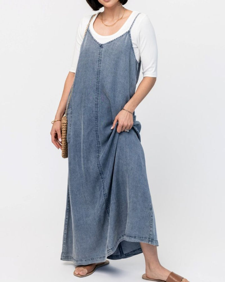 Myriam | Denim Jumper Maxi Dress