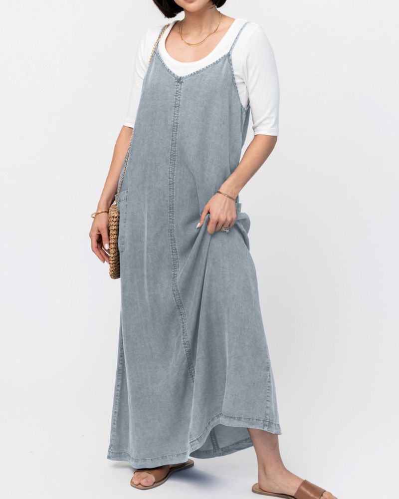 Myriam | Denim Jumper Maxi Dress