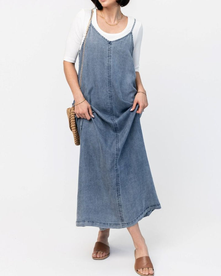 Myriam | Denim Jumper Maxi Dress