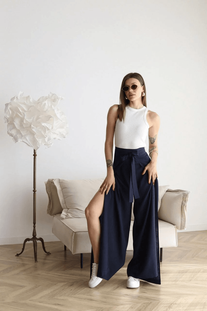 Rose™ | Wide Crop Linen Pants