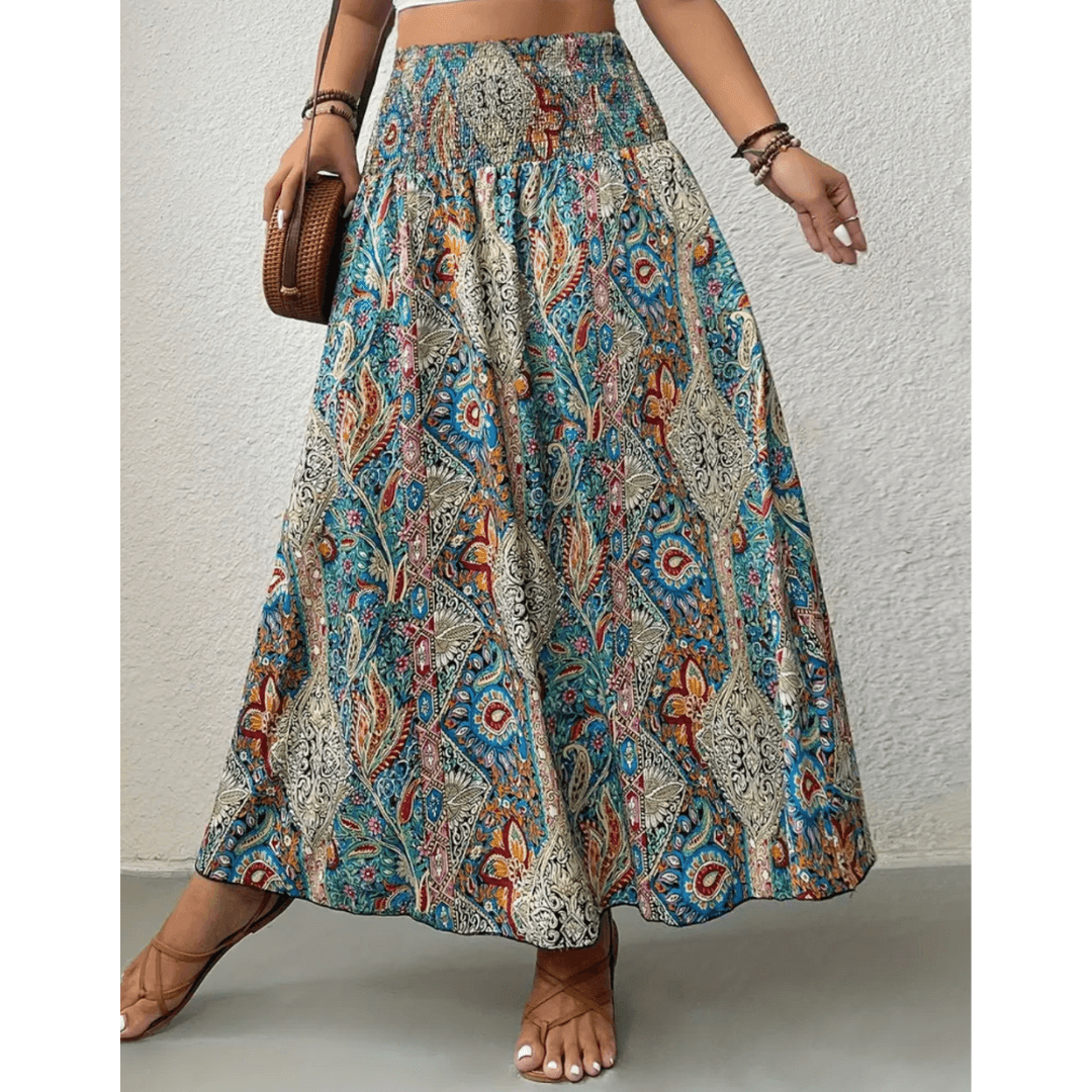 Naya | Trendy Boho Multicoloured Maxi Skirt