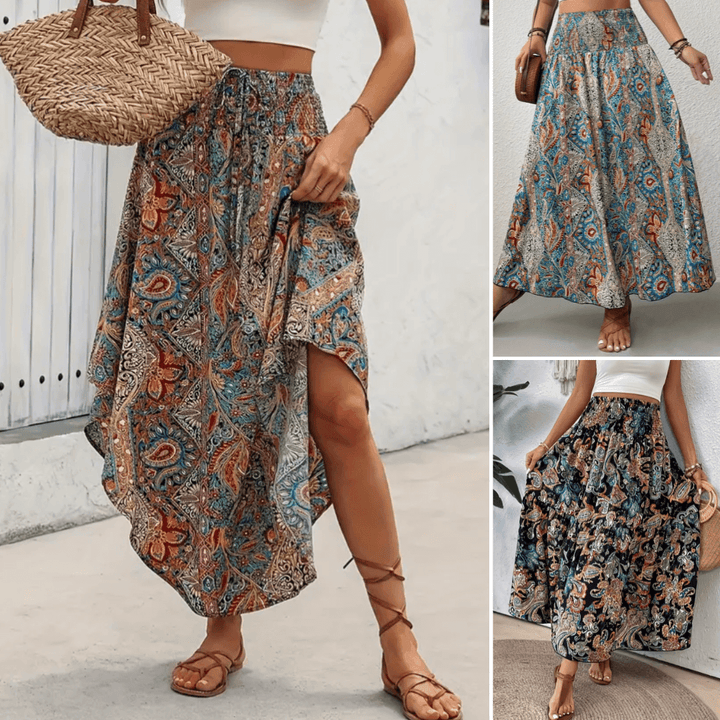 Naya | Trendy Boho Multicoloured Maxi Skirt