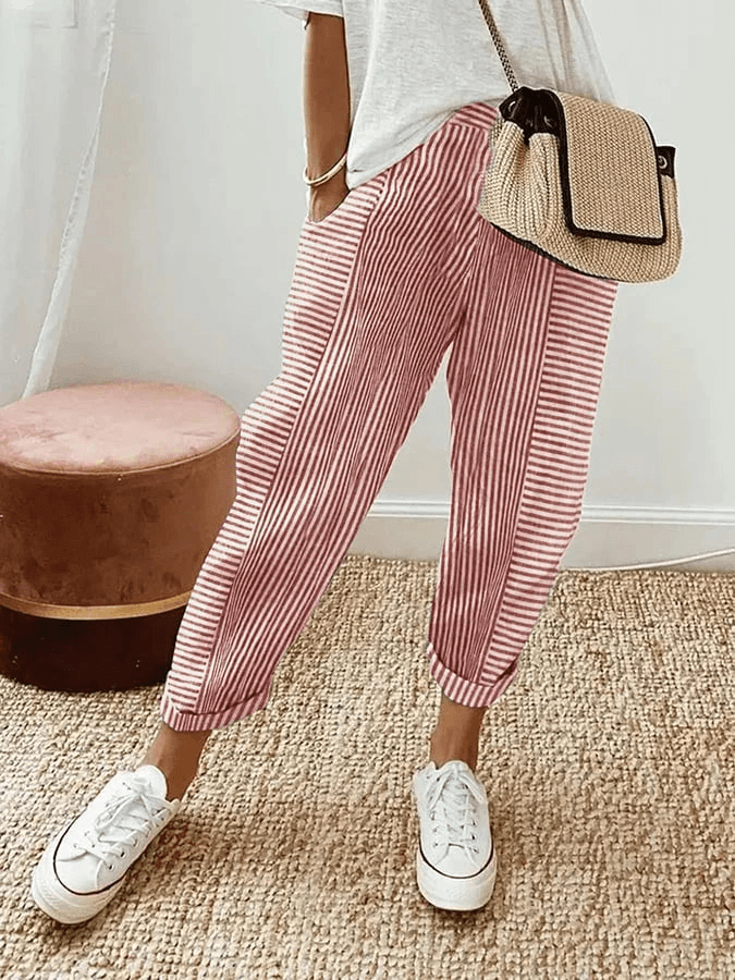 Manon | Striped Cotton Pants