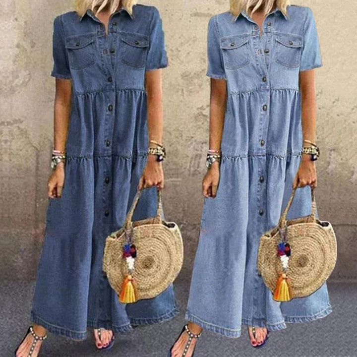 Suzannah | Classic Dlimming Denim Dress