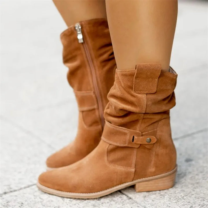 Maura | Suede Low Heel Boots