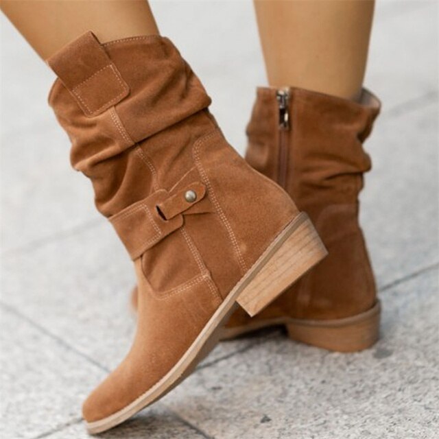 Maura | Suede Low Heel Boots