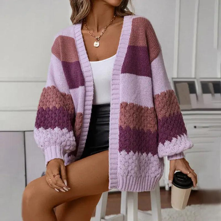 Irina | Cosy, striped autumn cardigan