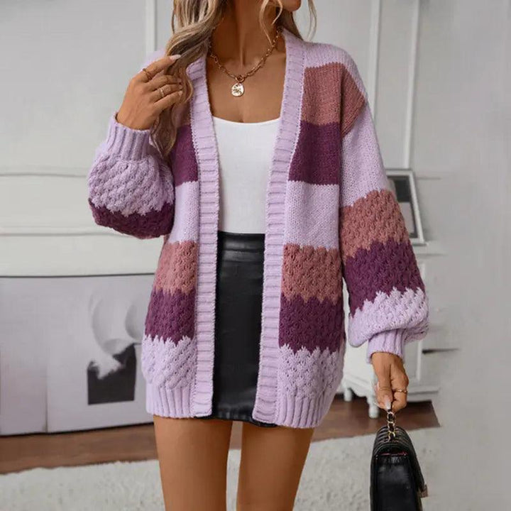 Irina | Cosy, striped autumn cardigan