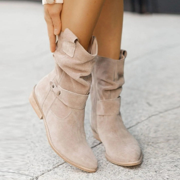 Maura | Suede Low Heel Boots