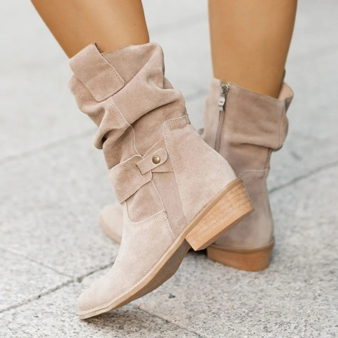 Maura | Suede Low Heel Boots