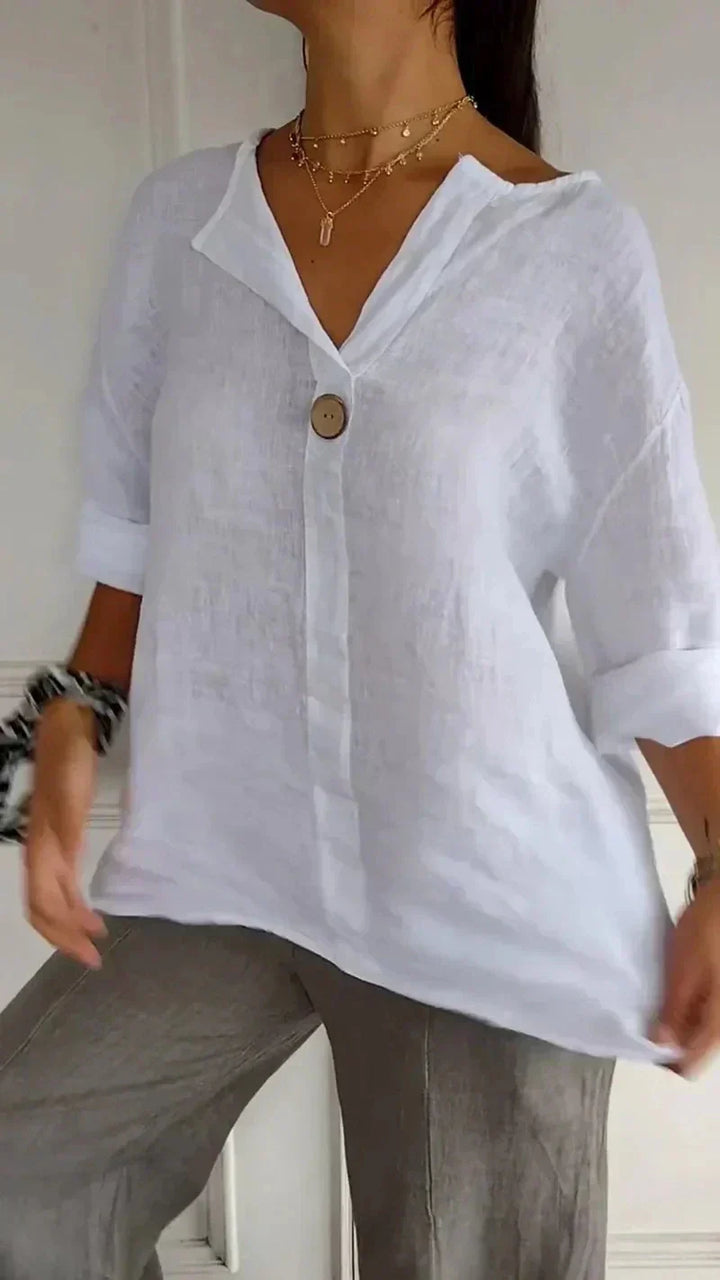 Anne™ | V-neck Mid-Sleeve Shirt