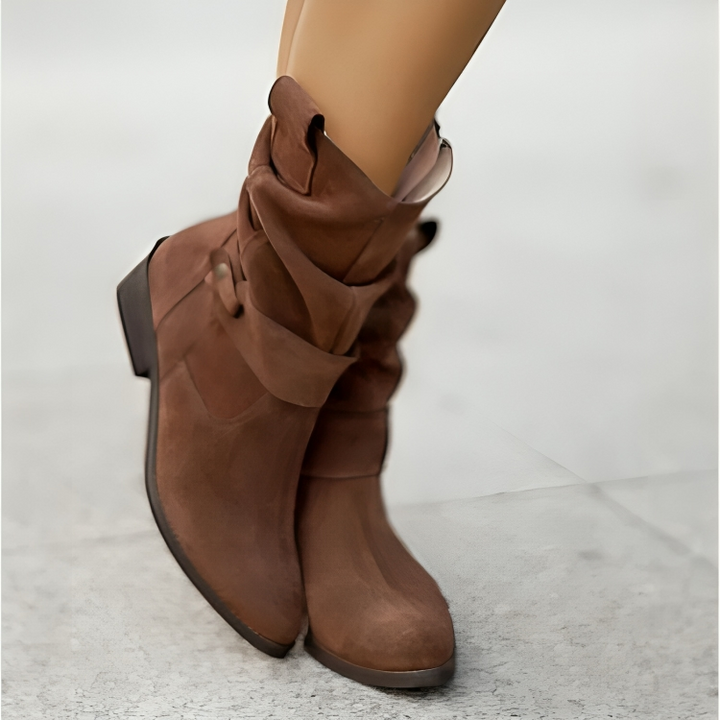 Maura | Suede Low Heel Boots