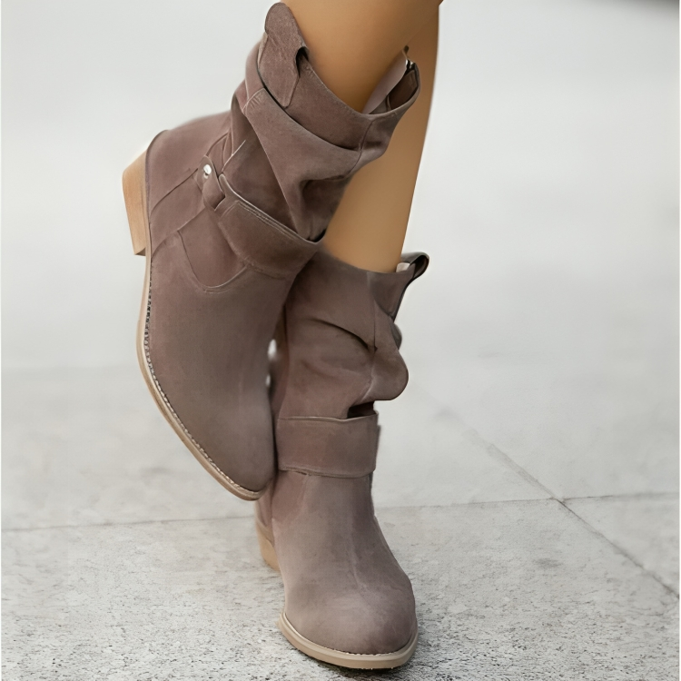 Maura | Suede Low Heel Boots