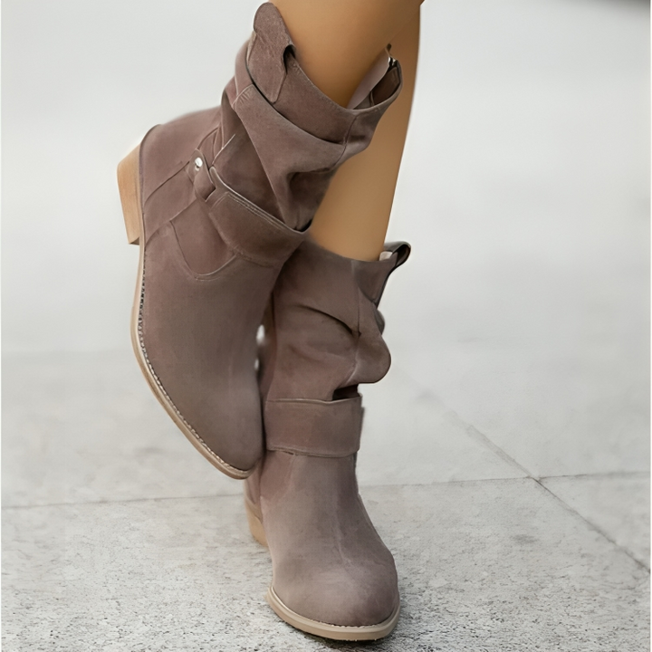 Maura | Suede Low Heel Boots